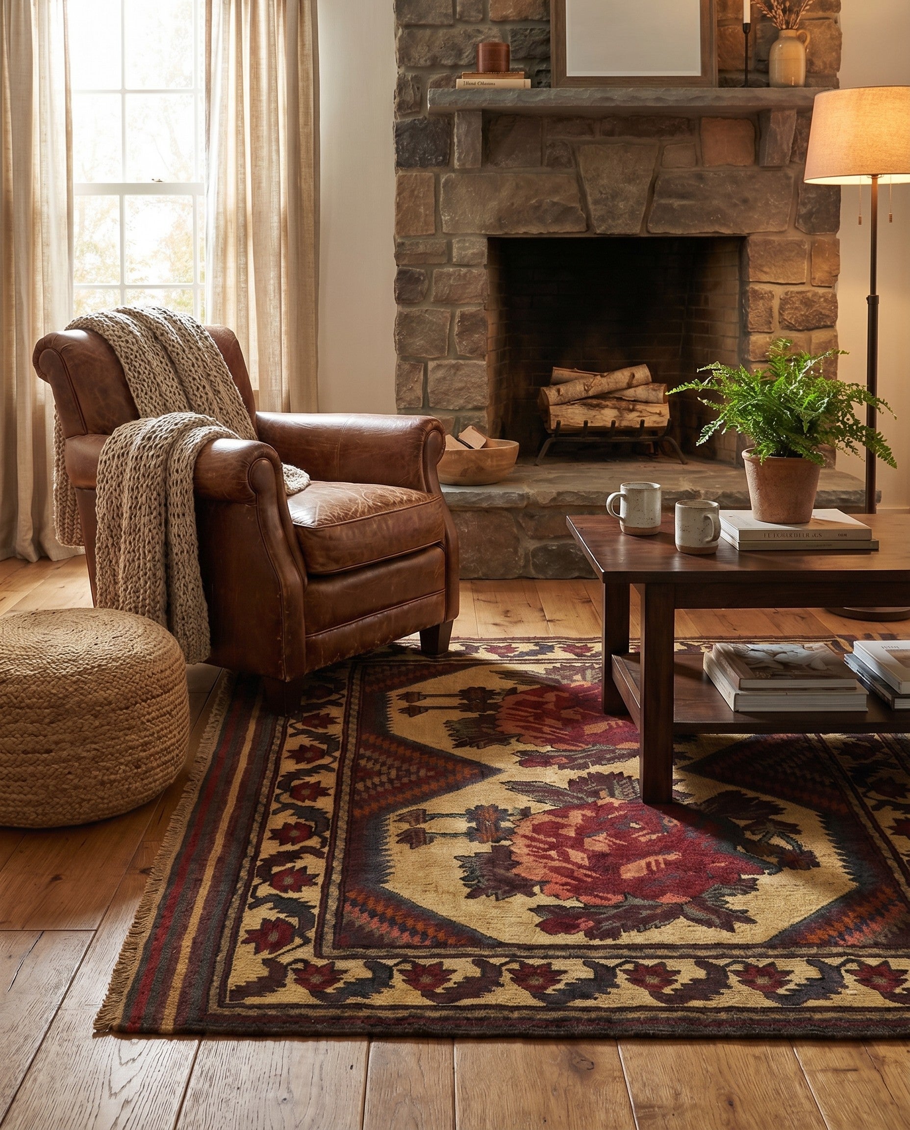 3' 11 x 6' Hand Knotted Sumak Wool Rug