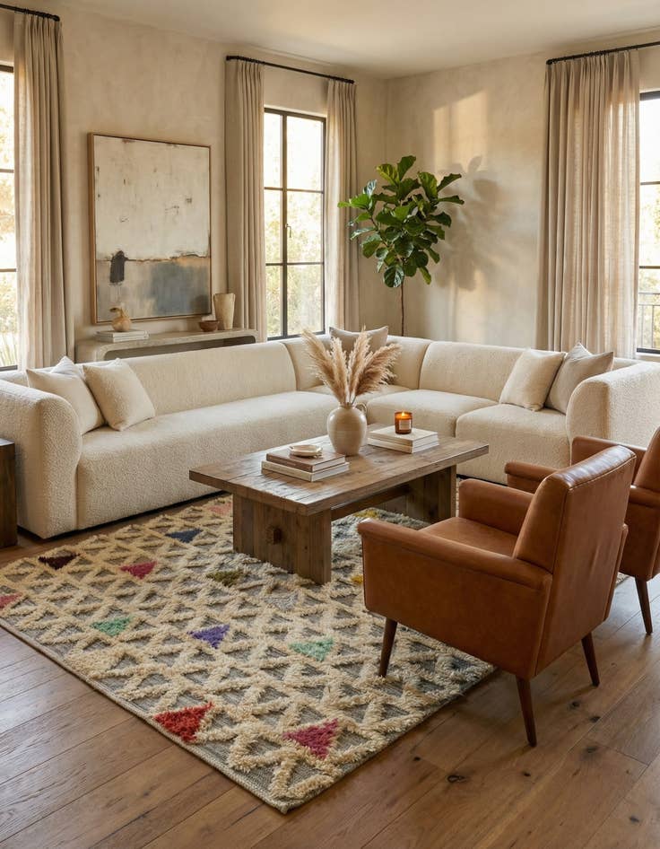 Detail image of  5' 7 x 8' 3  Hand Knotted Darya Wool Rug