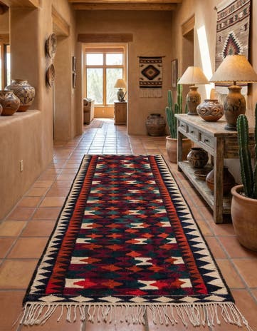 4' 6 x 9' Hand Woven Kilim Fars Wool Runner Rug