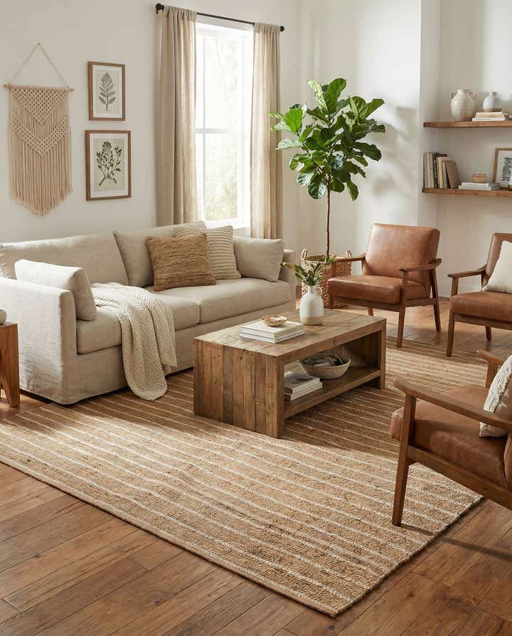 9' x 12' Hand Braided Laurel Handwoven Jute Rug