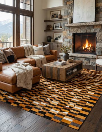 8' 1 x 9' 11 Cowhide - Patchwork Rug