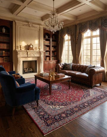 9' 9 x 13' 1 Hand Knotted Kashan Persian Wool Rug