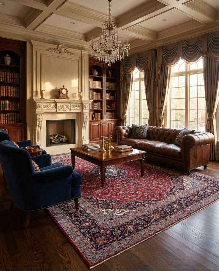 9' 9 x 13' 1 Hand Knotted Kashan Persian Wool Rug