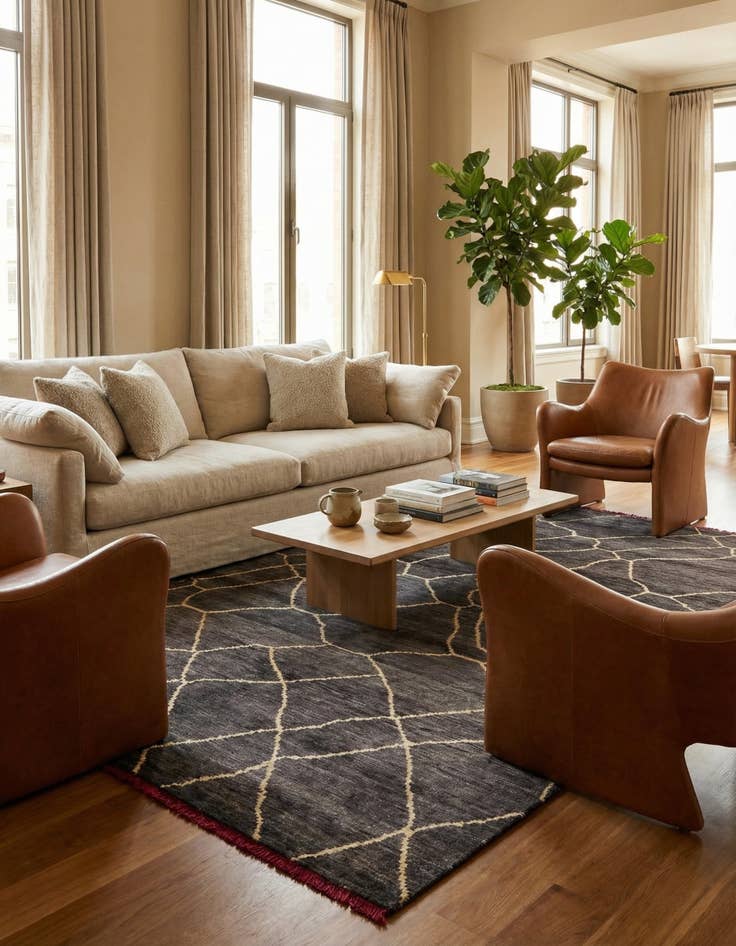 Detail image of 6' 9 x 10' 4  Hand Knotted Darya Wool Rug