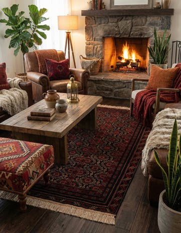 4' 1 x 6' 3 Hand Knotted Balouch Persian Wool Rug