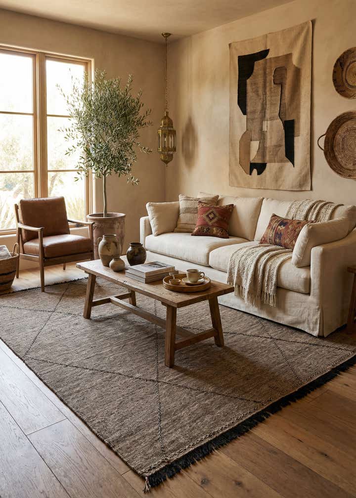 8' 6 x 9' 8 Hand Knotted Moroccan Wool Rug