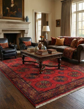 6' 9 x 10' Ersari Afghan Wool Rug
