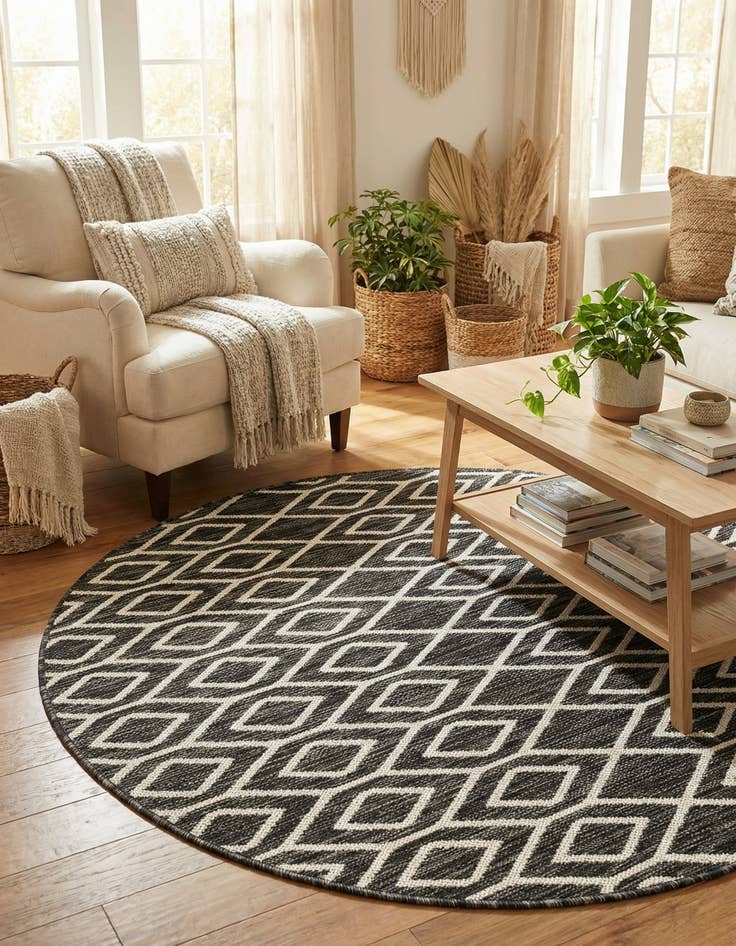 Detail image of  4' x 4'  Washable Jill Zarin Turks and Caicos Indoor / Outdoor Round Rug