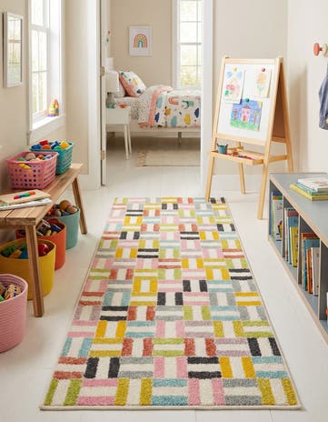 Checkered Whimsy Kids Runner Rug