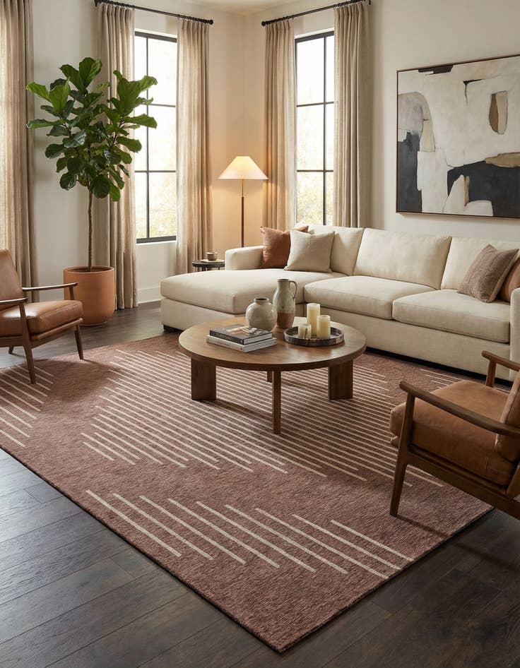 Detail image of  13' x 13'  Washable Modern Indoor / Outdoor Square Rug