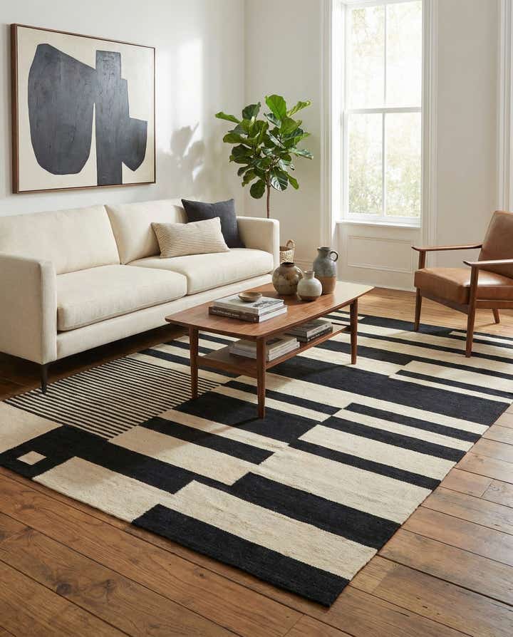 5' 7 x 7' 9 Hand Woven Kilim Modern Wool Rug