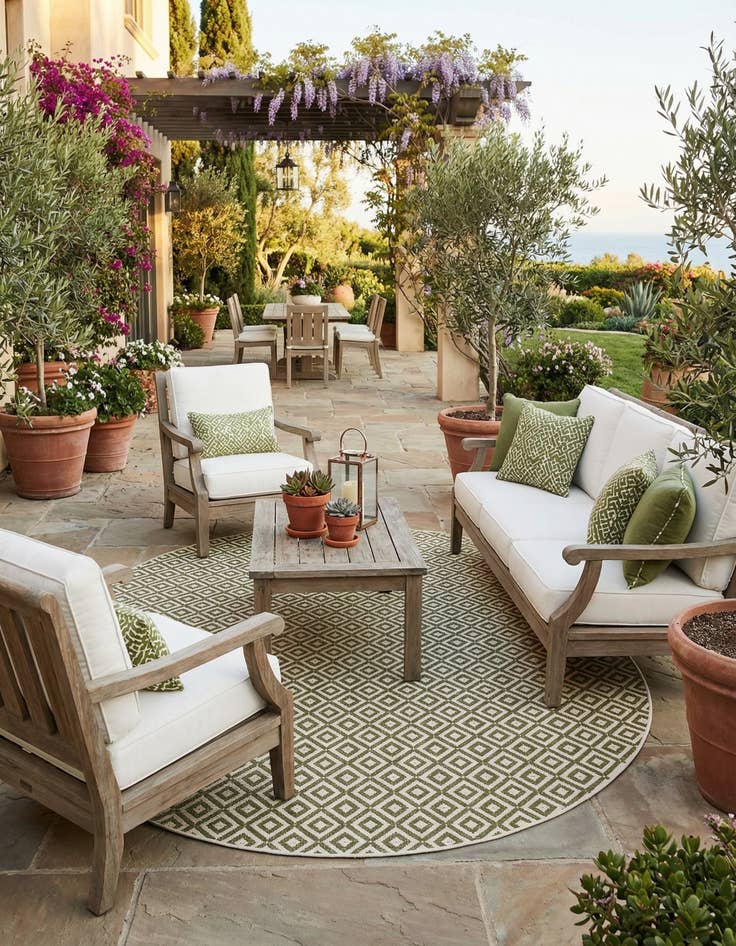 Detail image of 7' 10 x 10' Easy-Clean Jill Zarin Costa Rica Indoor / Outdoor Oval Rug