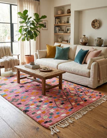 5' 2 x 7' 8 Hand Knotted Moroccan Wool Rug