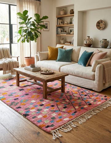 5' 2 x 7' 8 Hand Knotted Moroccan Wool Rug