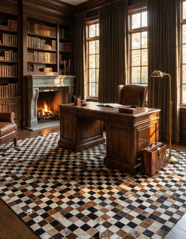 Detail image of  8' x 10' Cowhide Leather Rug