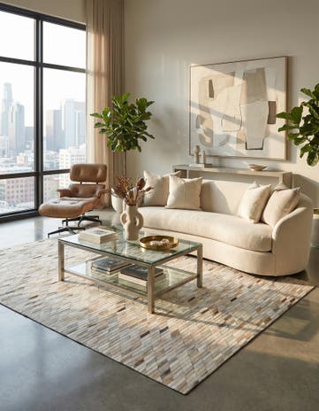5' x 8' Cowhide Leather Rug