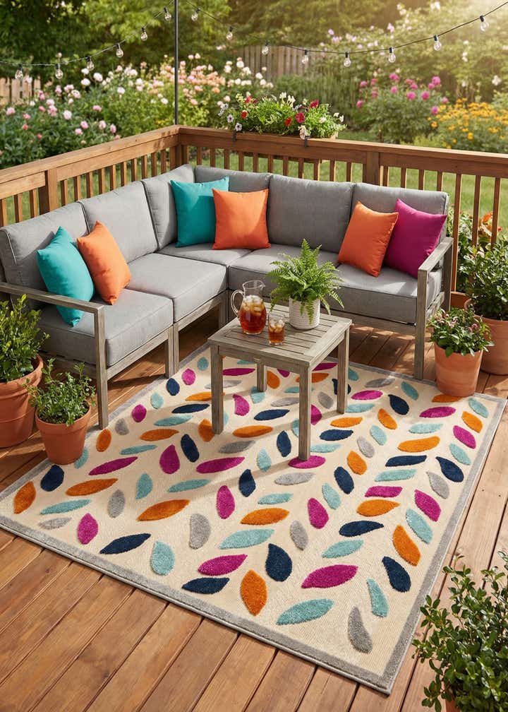 7' 10 x 7' 10 Easy-Clean Aruba Indoor / Outdoor Square Rug