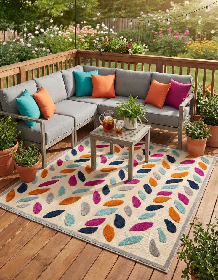 Detail image of  7' 10 x 7' 10  Washable Aruba Indoor / Outdoor Square Rug