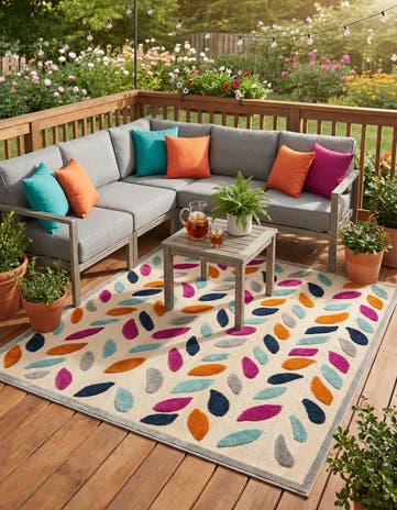 Beige Easy-Clean Aruba Indoor / Outdoor Square Rug