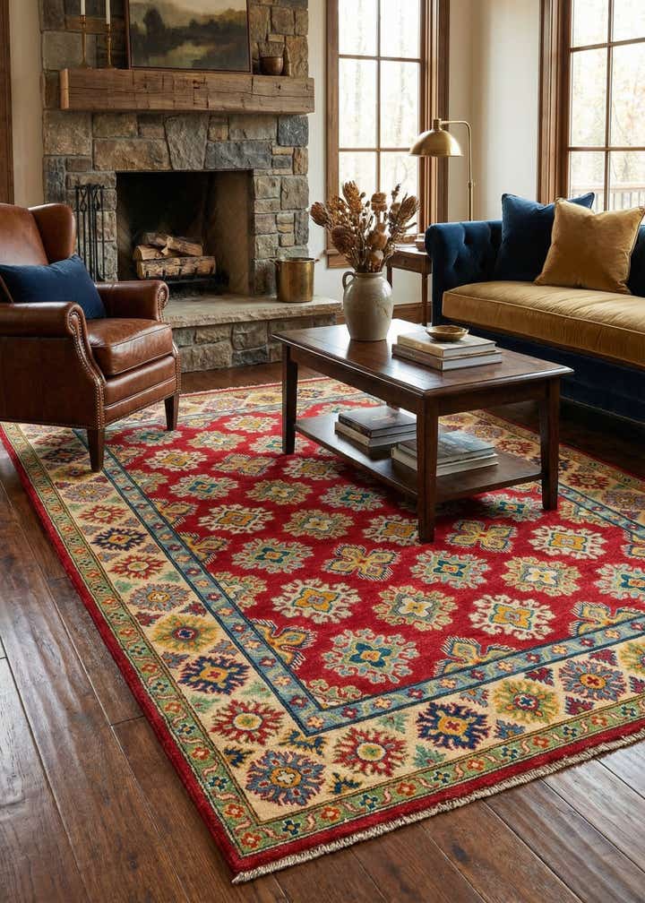 5' 6 x 8' Hand Knotted Kazak Rug