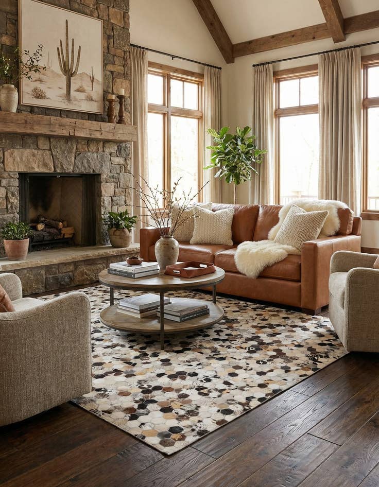 Detail image of 5' 1 x 8' Cowhide Rug