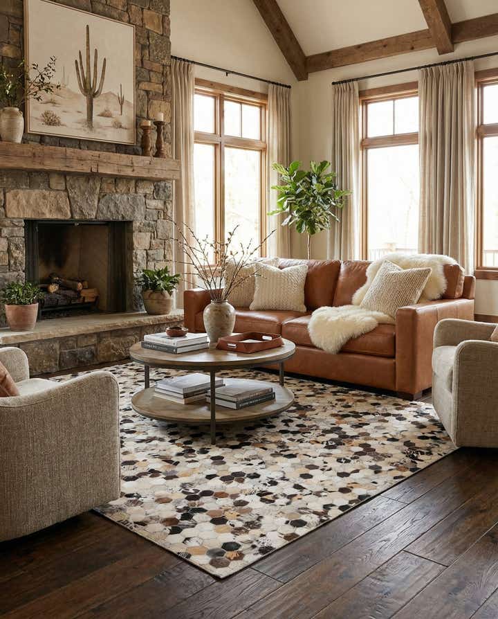 5' 1 x 8' Cowhide Rug