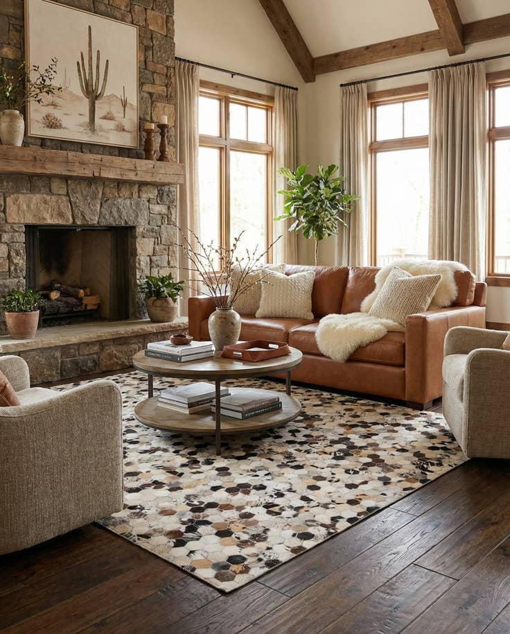 Detail image of 5' 1 x 8' Cowhide Rug