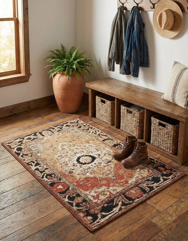 Detail image of 2' x 3' Easy-Clean Traditional Indoor / Outdoor Rug