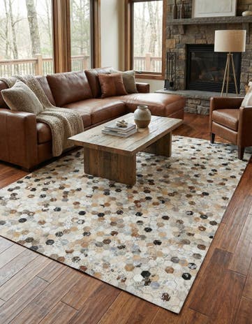 5' 4 x 7' 6 Cowhide Stocks Rug