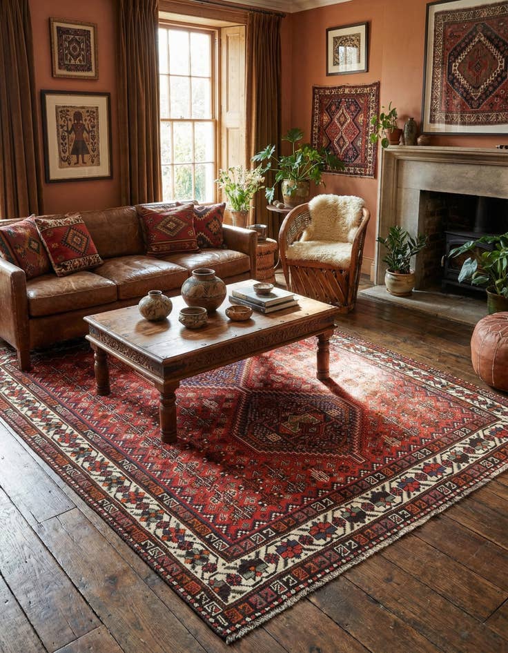 Detail image of 5' 3 x 6' 4 Ghashghai Wool Rug