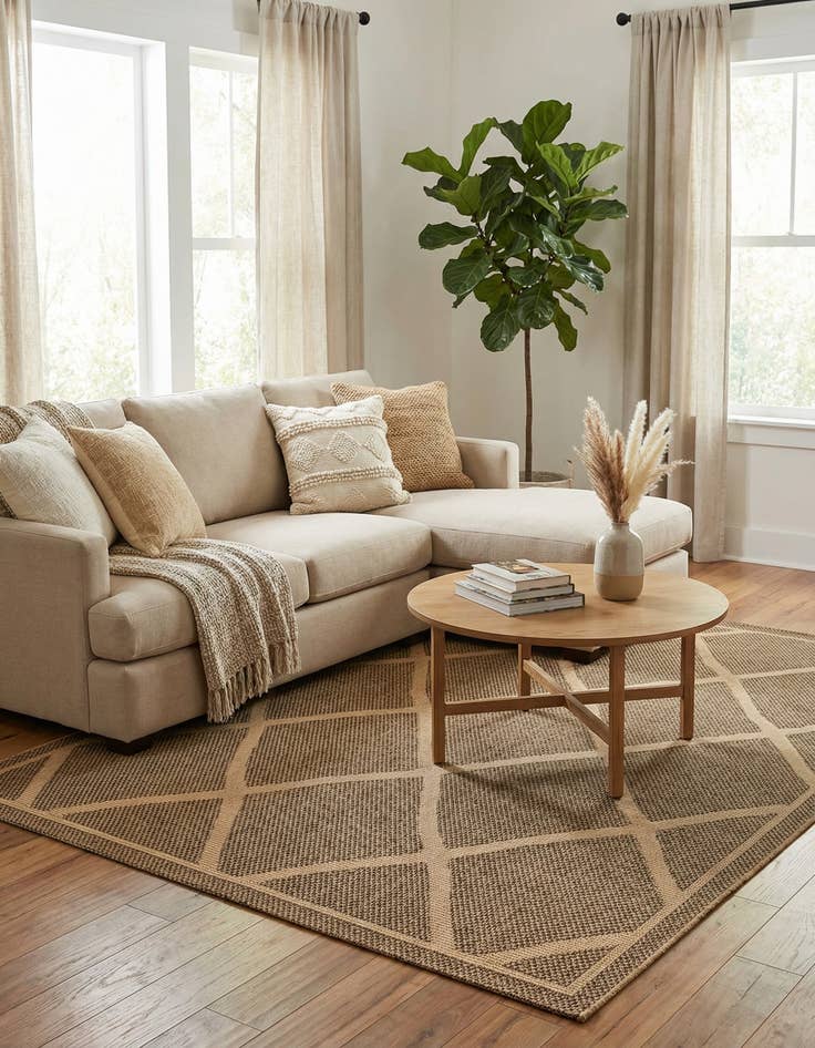 Detail image of  7' x 10'  Washable Lattice Indoor / Outdoor Rug