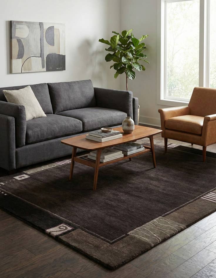 Detail image of 4' 8 x 6' 4  Hand Knotted Nepal Wool Rug