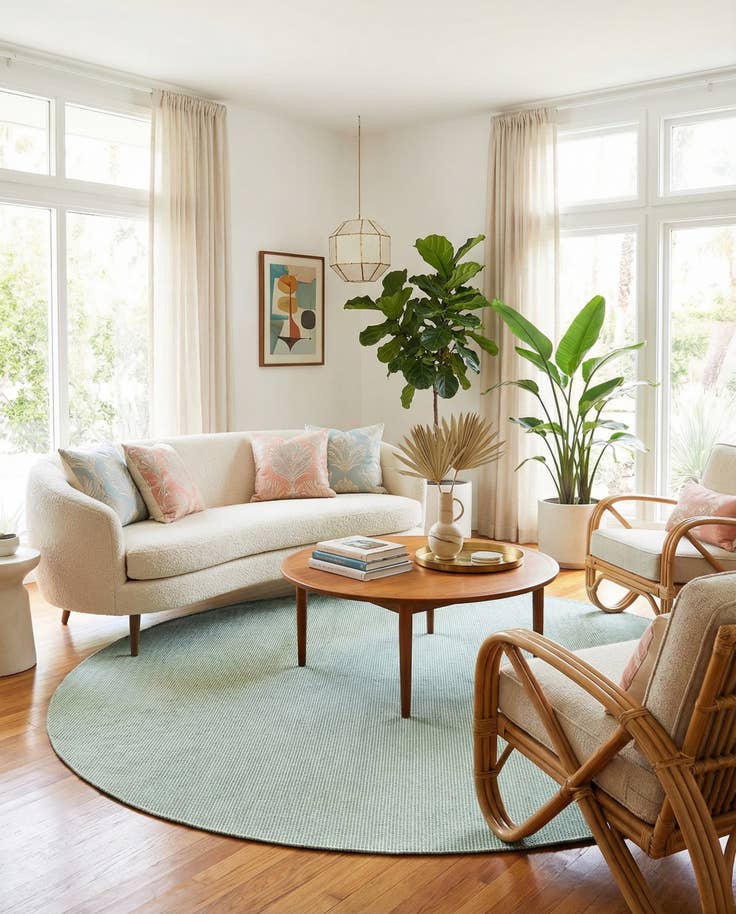 Detail image of 10' x 10' Easy-Clean Jill Zarin Palm Springs Indoor / Outdoor Round Rug