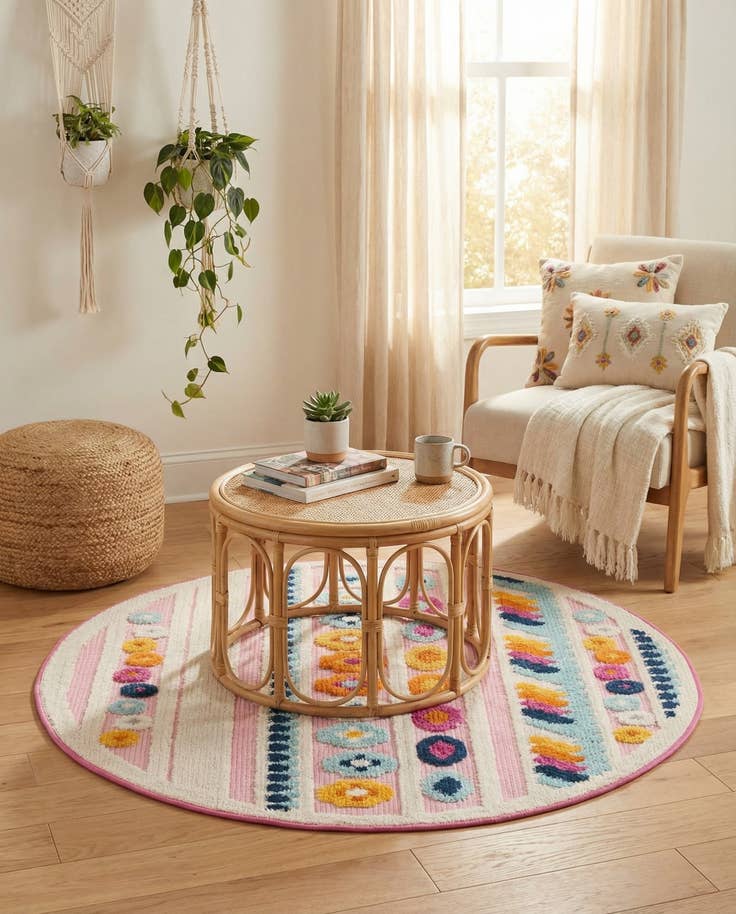 Detail image of 3' 3 x 3' 3 Easy-Clean Aruba Indoor / Outdoor Round Rug