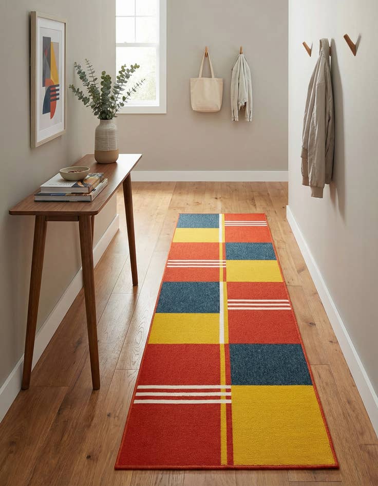 Detail image of 2' 7 x 10' Easy-Clean Modern Indoor / Outdoor Runner Rug