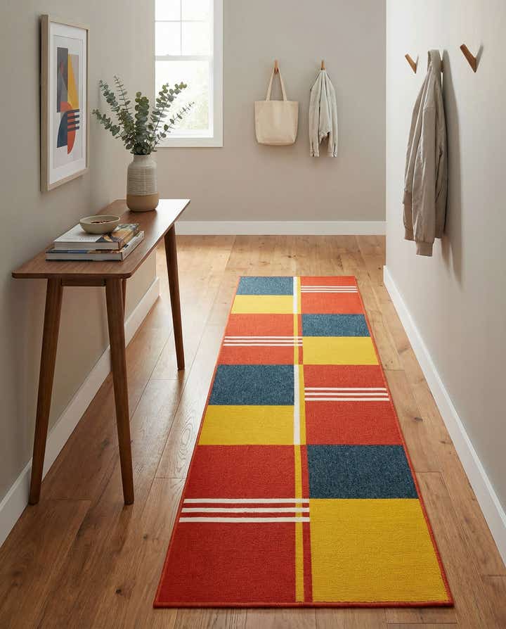2' 7 x 10' Easy-Clean Modern Indoor / Outdoor Runner Rug