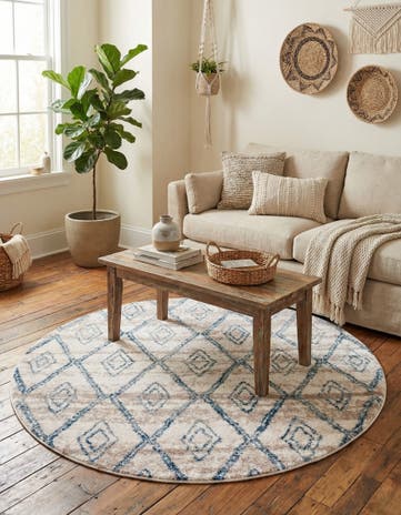 Beige Artemis Round Rug