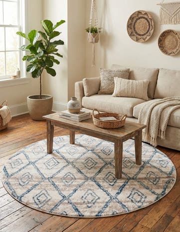 Beige Artemis Round Rug