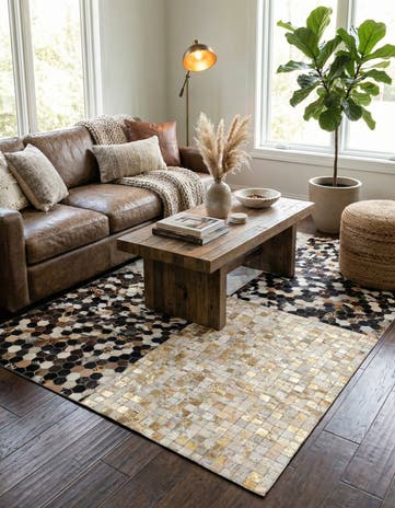 4' 11 x 8' 1 Cowhide - Patchwork Rug