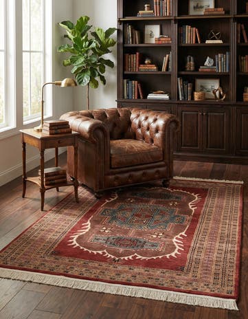 4' 3 x 5' 11 Hand Knotted Bokhara Oriental Rug