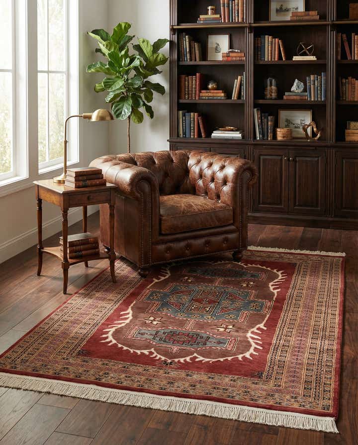 4' 3 x 5' 11 Hand Knotted Bokhara Oriental Rug