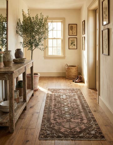 2' 5 x 5' 7 Hand Knotted Ultra Vintage Persian Wool Runner Rug