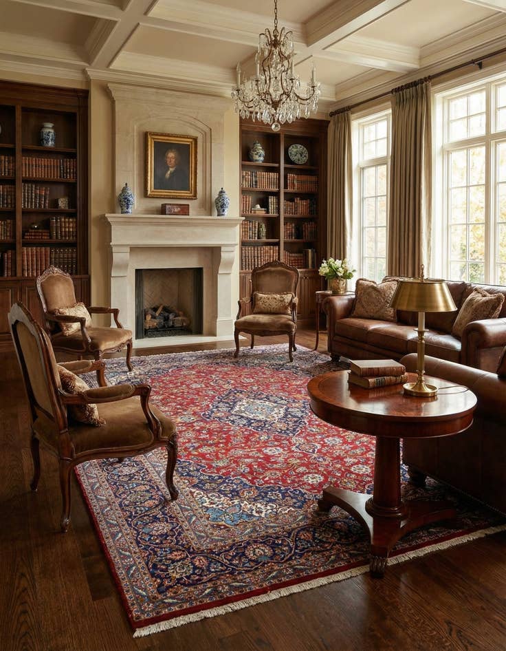 Detail image of 10' x 12' 10  Hand Knotted Kashan Persian Wool Rug