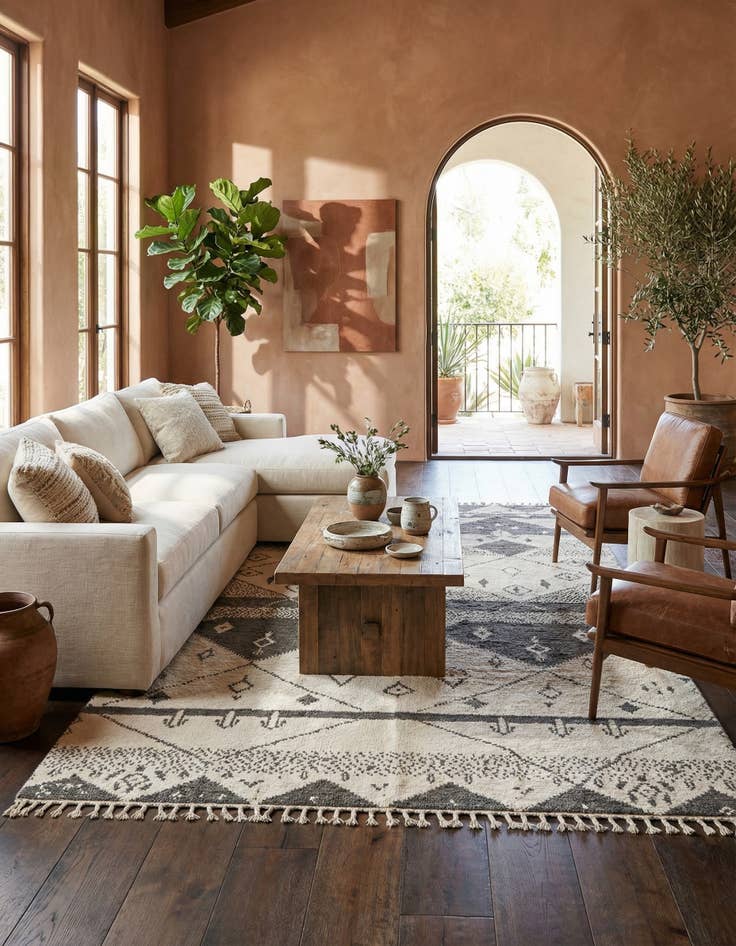 Detail image of 6' 3 x 12' 5  Hand Knotted Moroccan Wool Runner Rug