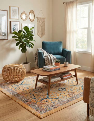 Yellow Lola Square Rug
