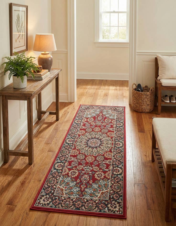 Detail image of  2' x 5' 1  Washable Traditional Indoor / Outdoor Runner Rug