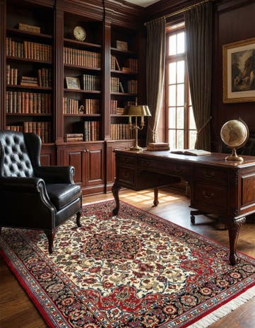 3' 7 x 5' Hand Knotted Qom Persian Rug