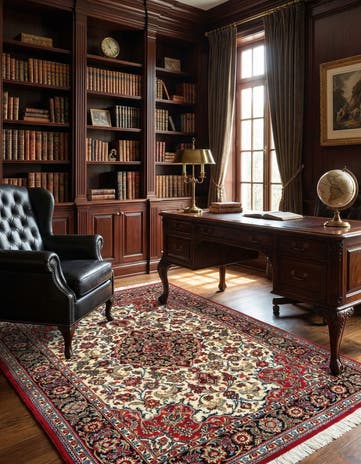 3' 7 x 5' Hand Knotted Qom Persian Rug