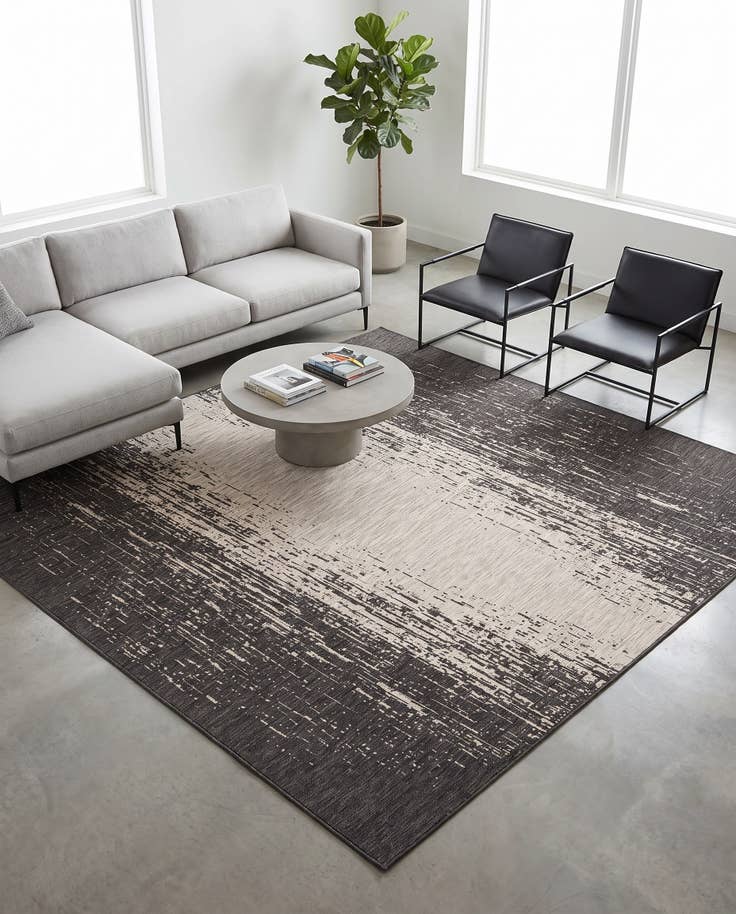 Detail image of 10' 8 x 10' 8 Easy-Clean Modern Indoor / Outdoor Square Rug