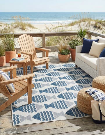 9' x 12' Easy-Clean Coastal Indoor / Outdoor Rug